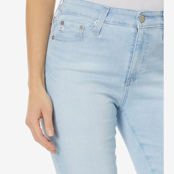 AG Adriano Goldschmied Mari Crop High Rise Slim Straight Leg Jeans Women 28 Blue - Picture 3 of 6